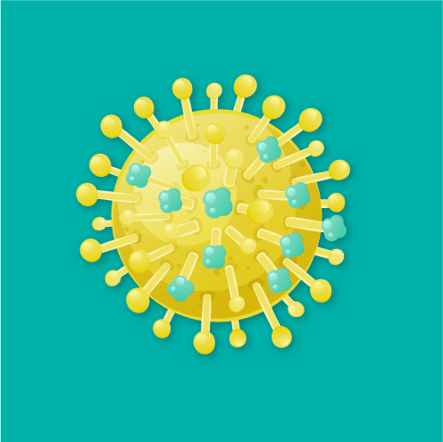 Symbolgrafik eines Grippevirus