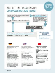 Praxisaushang zum Corona-Virus